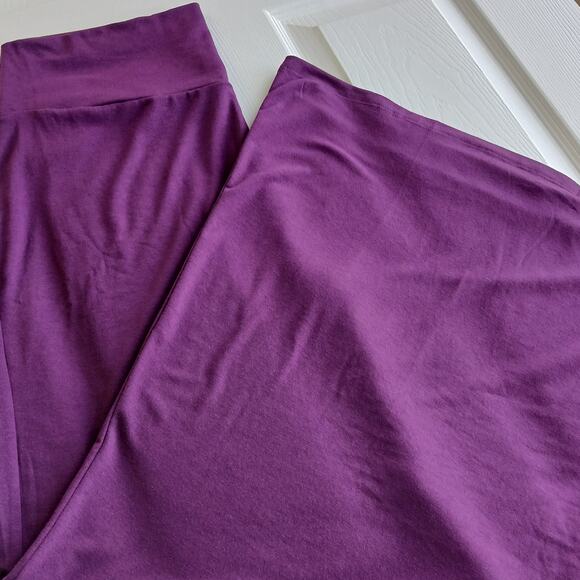Callie Curvy Eggplant Purple Palazzo Pants 2X high-rise soft comfy elastic-free - Picture 13 of 14